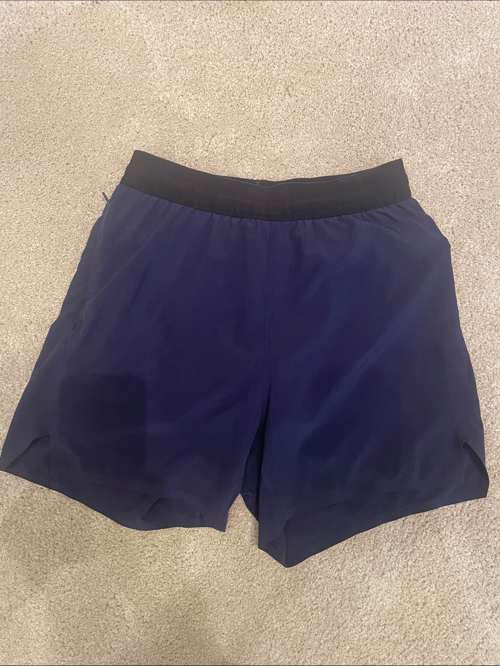 Navy All in Motion men’s lined running shorts, size S